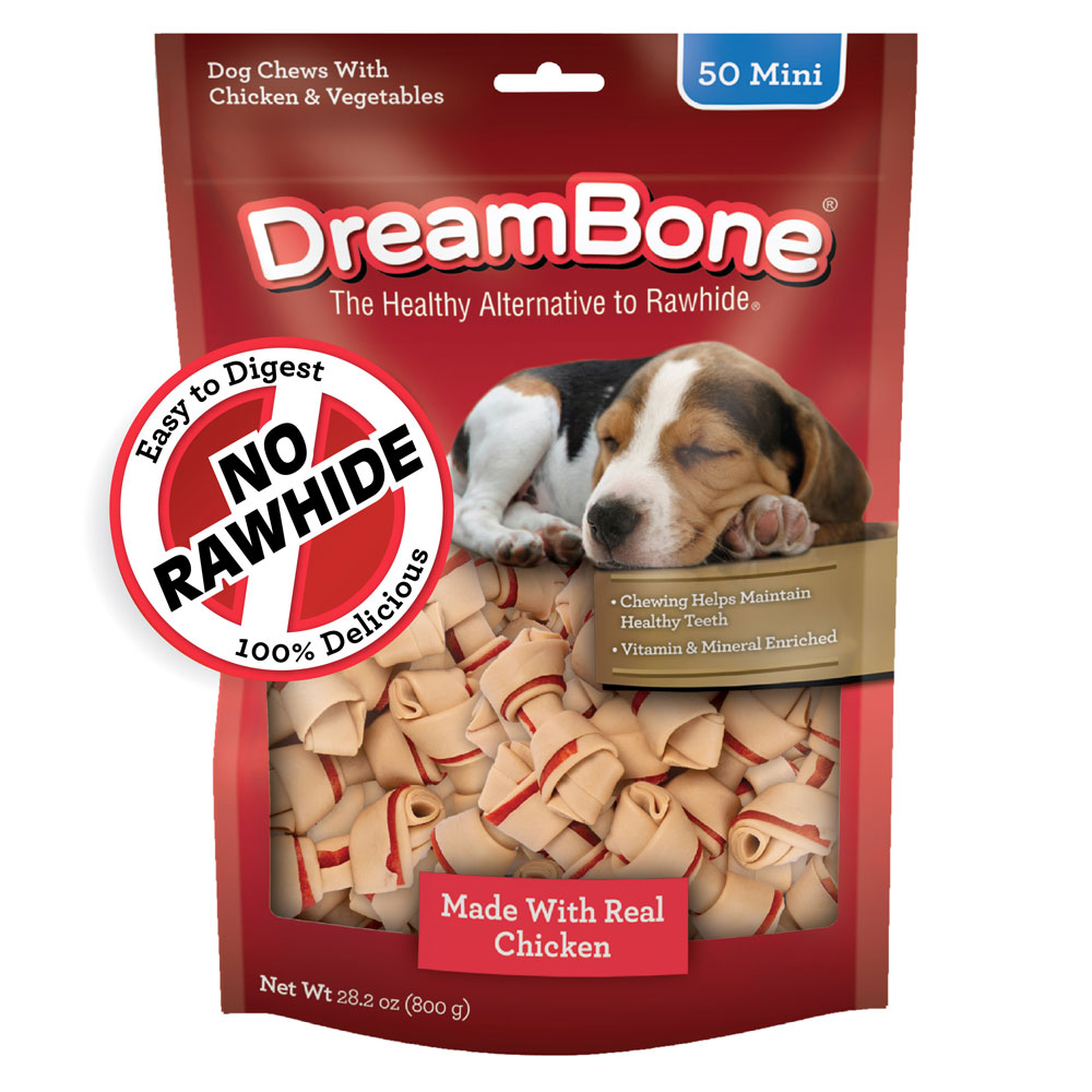 Chicken Mini Rawhide Free Bone Chews for Dogs DreamBone